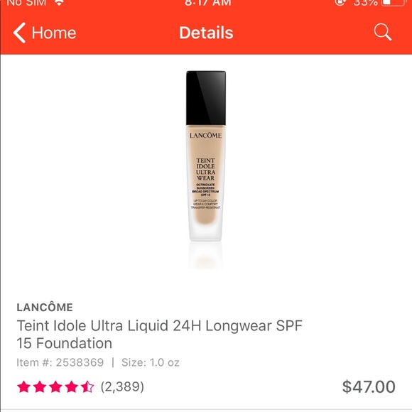 LANCÔME TEINT IDOLE ULTRA WEAR FOUNDATION - Picture 5 of 5